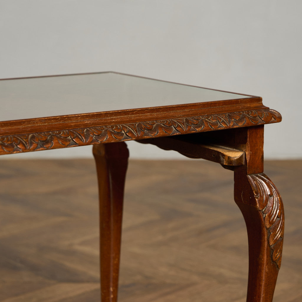 英国 クラシック ガラストップ ネストテーブル