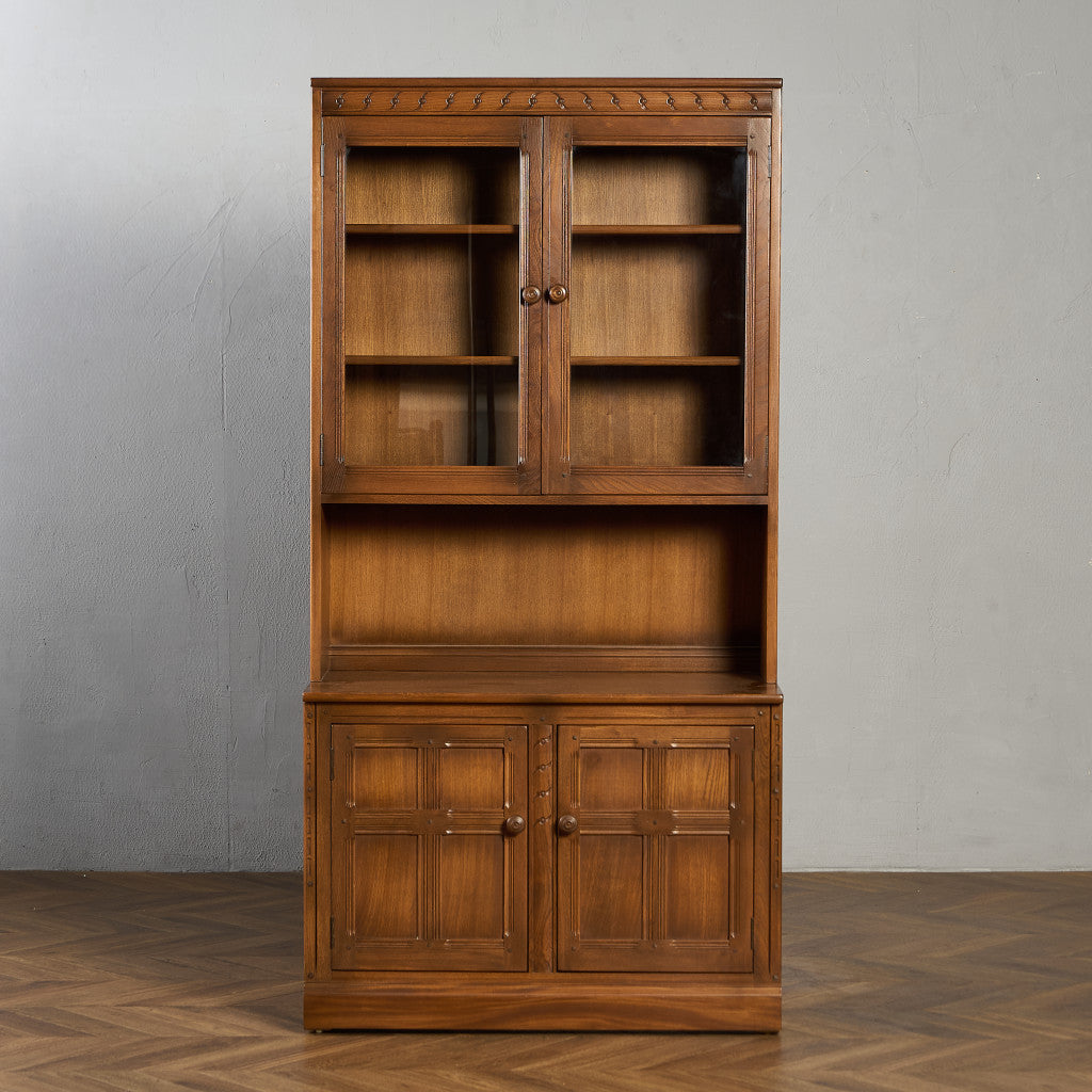 Old Colonial ヴィンテージ ブックケース カップボード ラウンドゴールドラベル