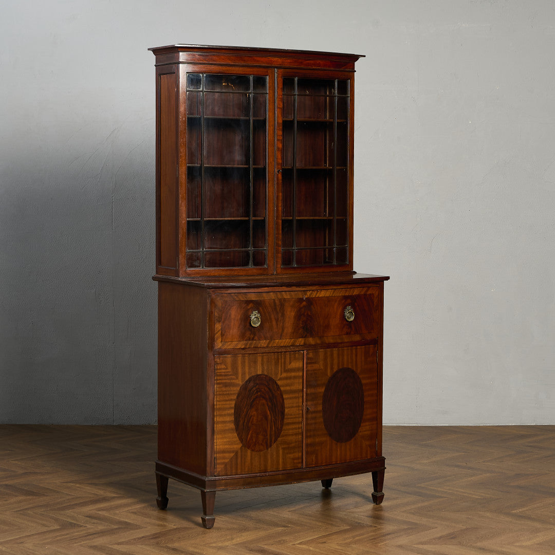 英国 アンティーク ビューロー ブックケース