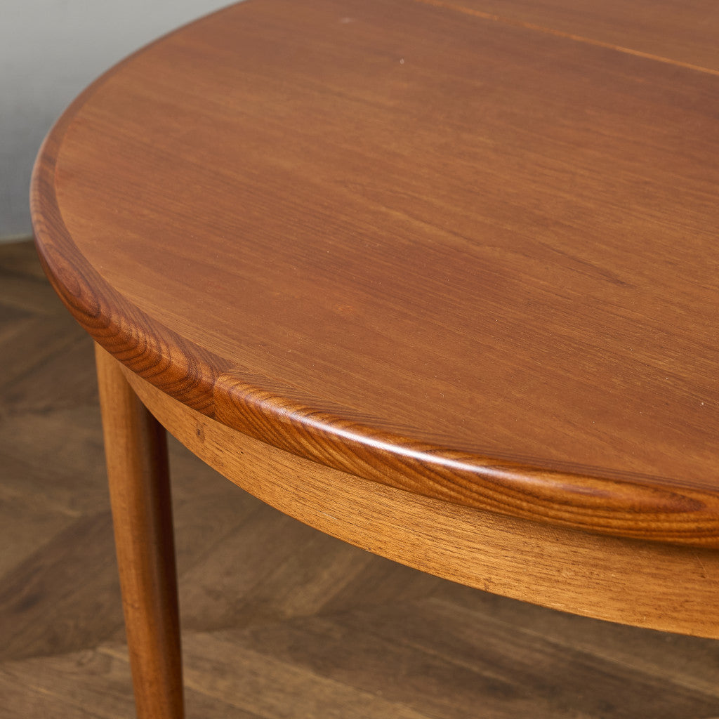 エクステンション ラウンド ダイニングテーブル 天板再塗装済み