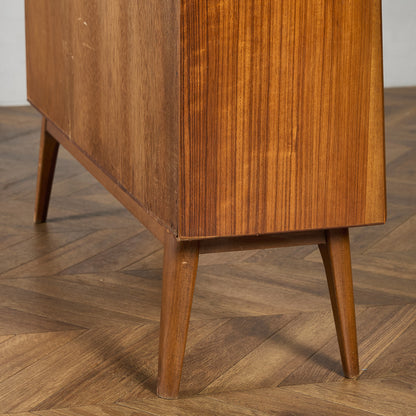 ヴィンテージ ナロー ガラスキャビネット ブックケース