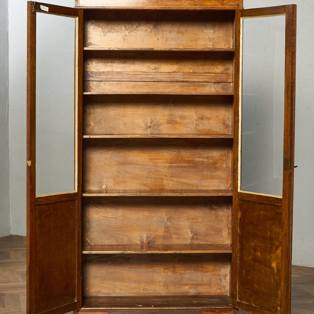 英国 クラシック オーク材 ブックケース 食器棚