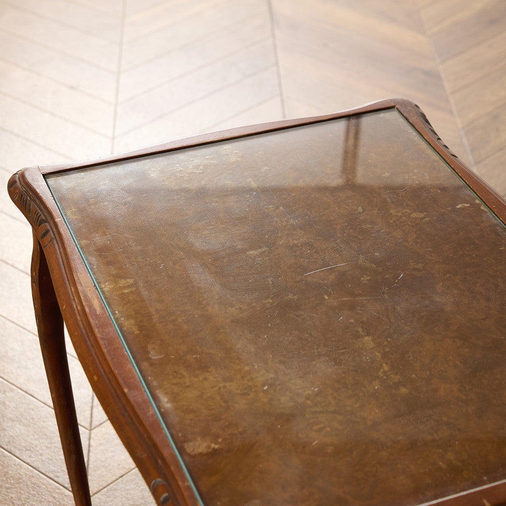 英国 クラシック ガラストップ ネストテーブル #95562