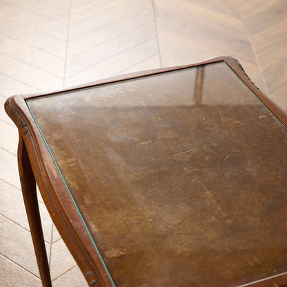 英国 クラシック ガラストップ ネストテーブル #95562