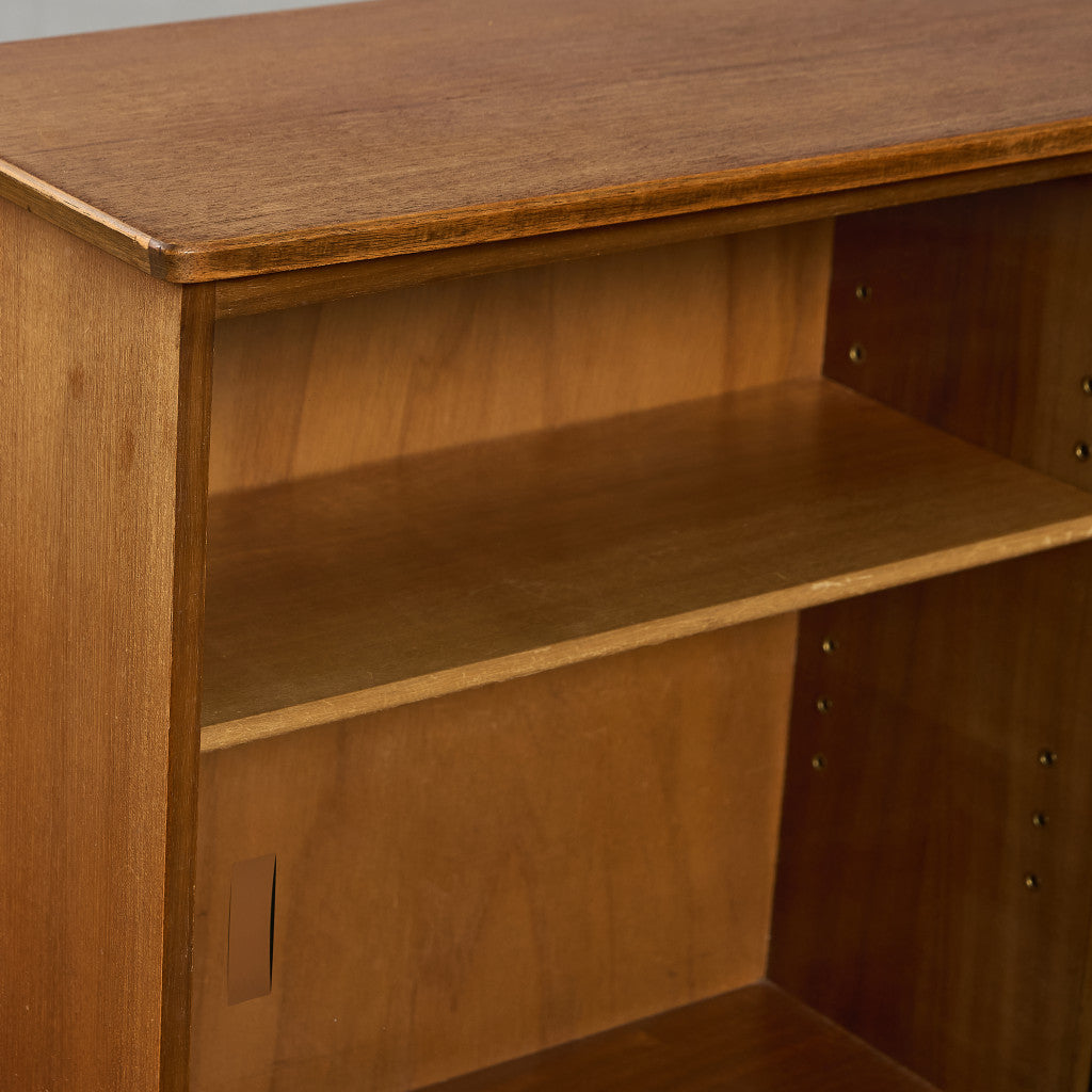 英国 ヴィンテージ ナロー ガラス ブックケース 食器棚 #97322