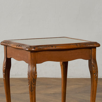 英国 クラシック ガラストップ ネストテーブル #95562