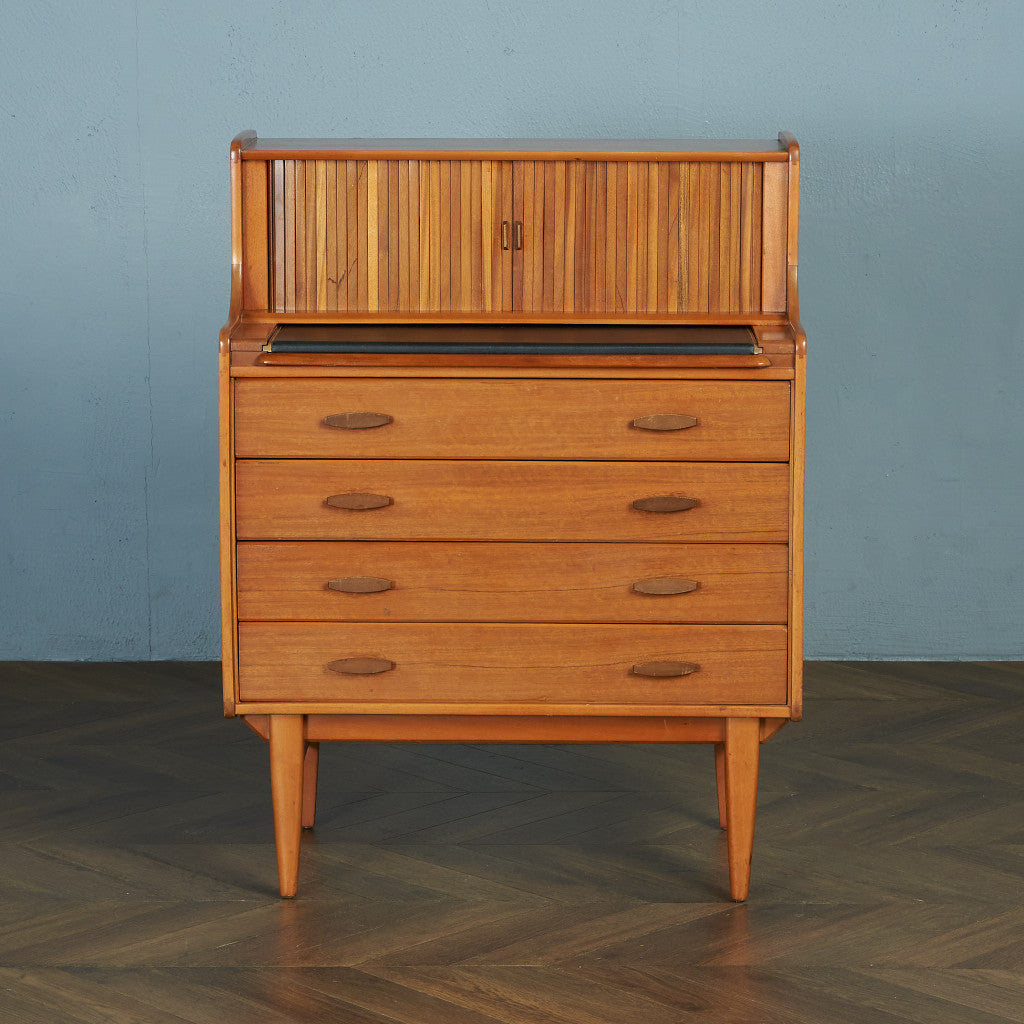 英国 ヴィンテージ 蛇腹式 ライティングビューロー デスク #84712