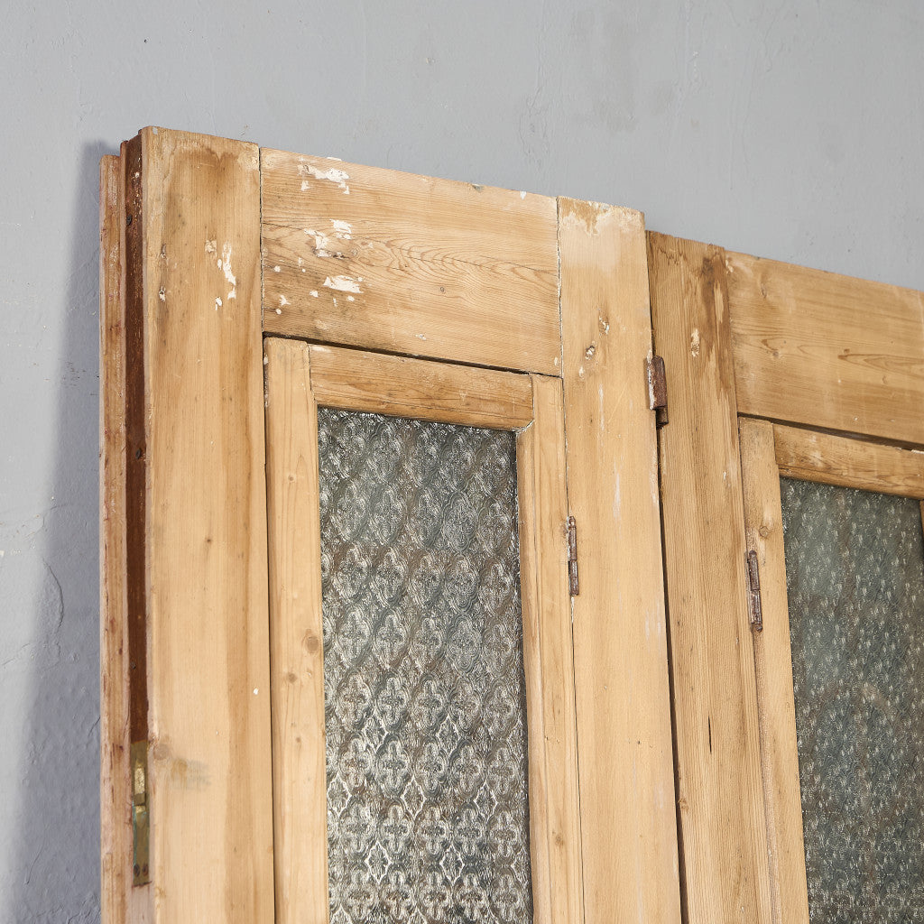 英国 アンティーク 両開き 鉄格子 ウッド ドア 2点セット