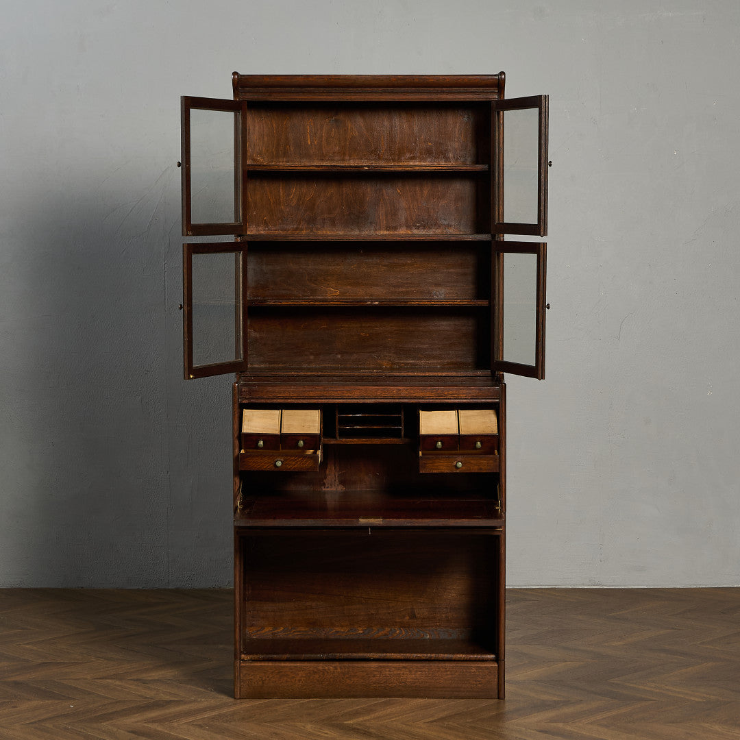 英国 クラシック スタッキング ビューロー ブックケース