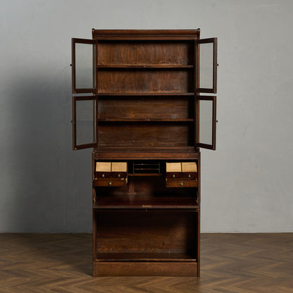 英国 クラシック スタッキング ビューロー ブックケース