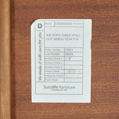 サトクリフ James H Sutcliffe & Son Ltd ( SUTCLIFFE OF TODMORDEN ) ヴィンテージ スライディングトップ コーヒーテーブル / センターテーブル #83711