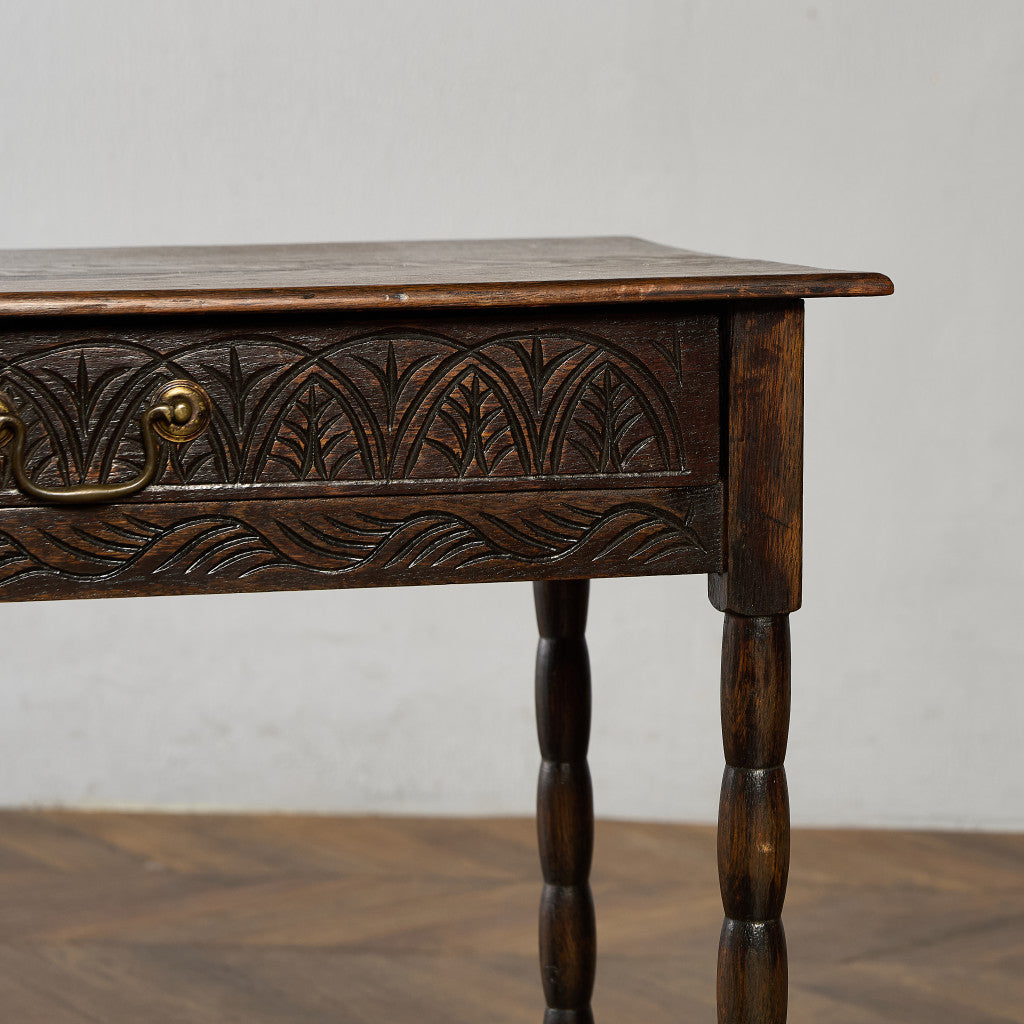 英国 クラシック オーク材 サイドテーブル