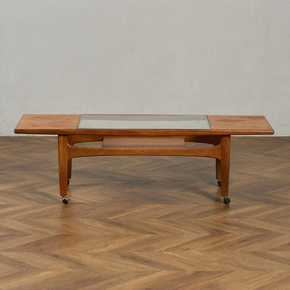 ロングジョン ヴィンテージ ガラストップ コーヒーテーブル