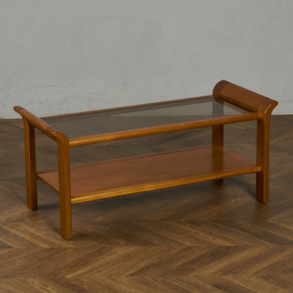 英国 ヴィンテージ スモーク ガラストップ コーヒーテーブル センターテーブル