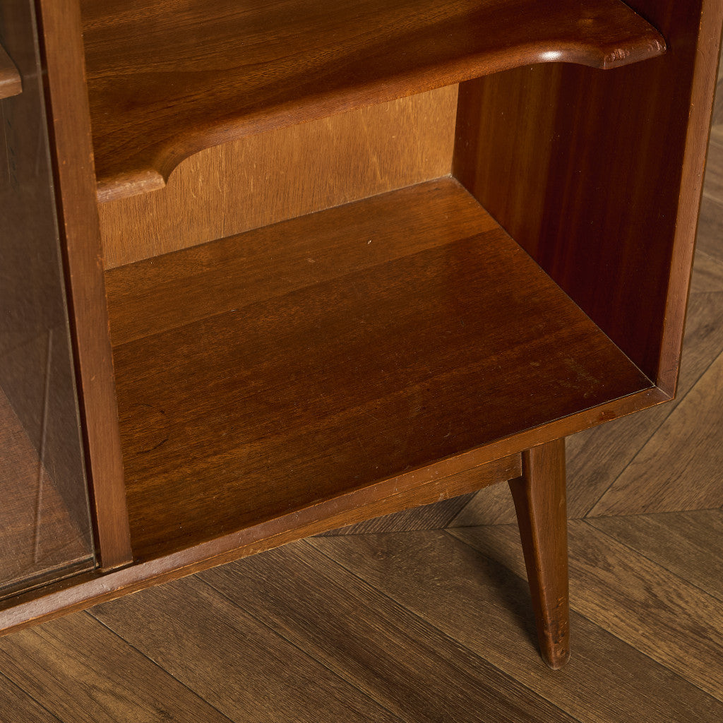 ヴィンテージ ナロー ガラスキャビネット ブックケース