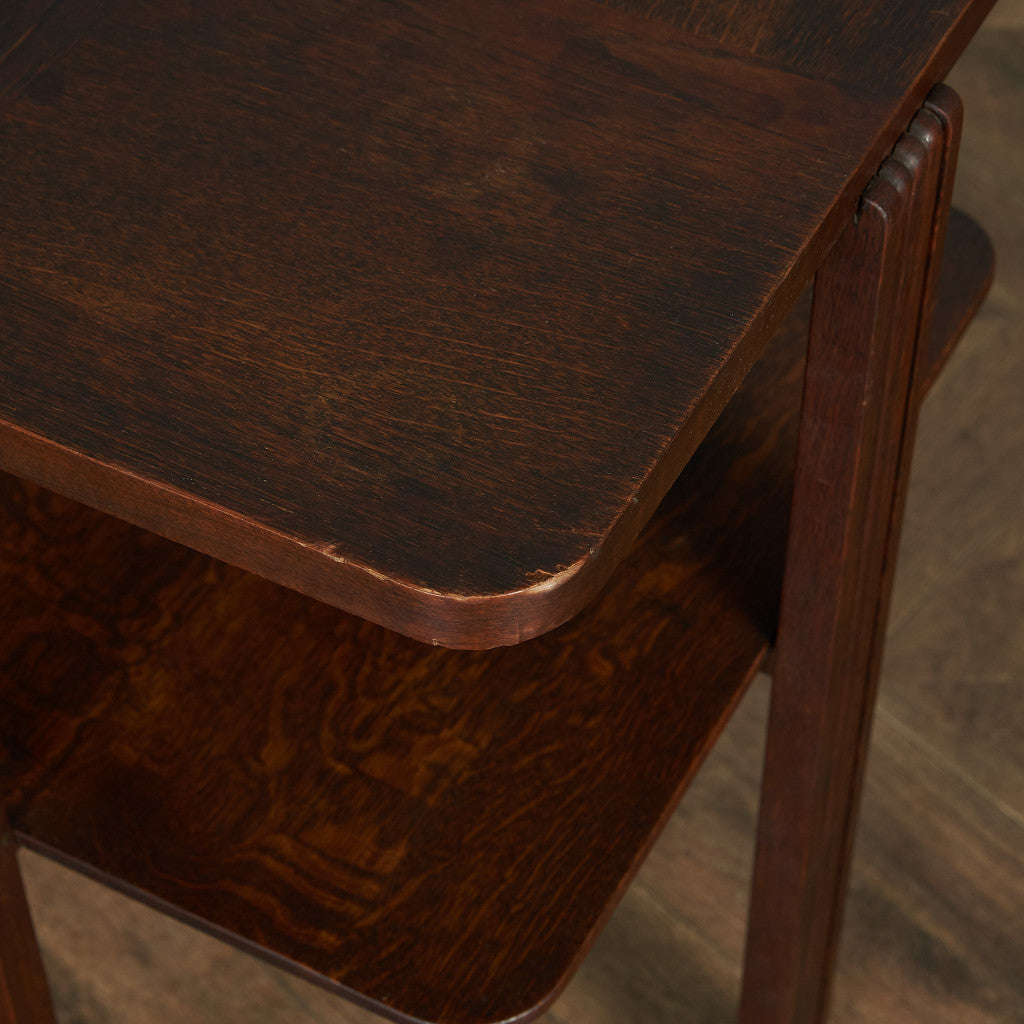 英国ヴィンテージ パーケットトップ サイドテーブル