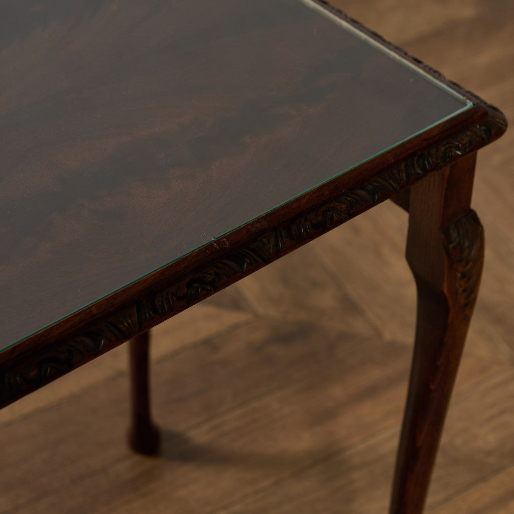 英国 クラシック ガラストップ ネストテーブル