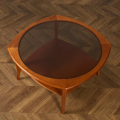 英国 ヴィンテージ スモーク ガラストップ コーヒーテーブル センターテーブル