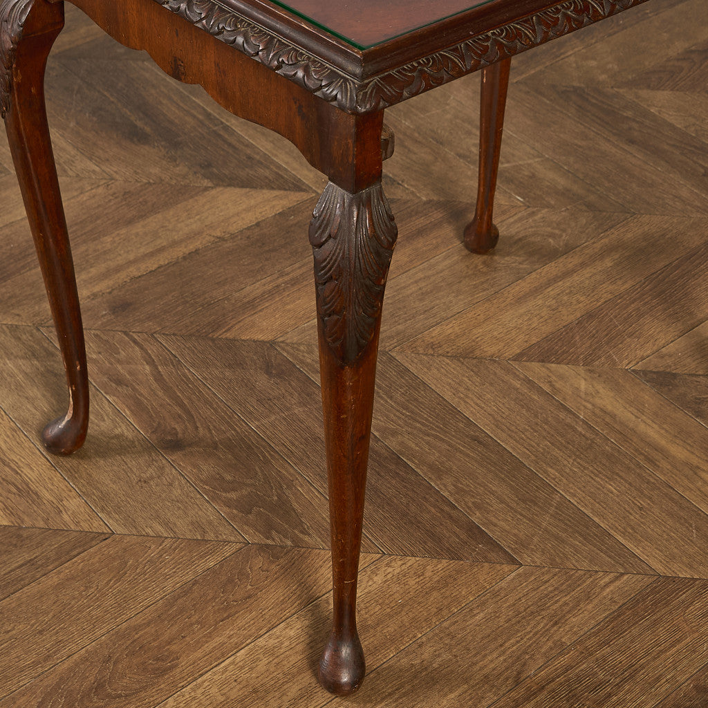 英国 クラシック ガラストップ ネストテーブル