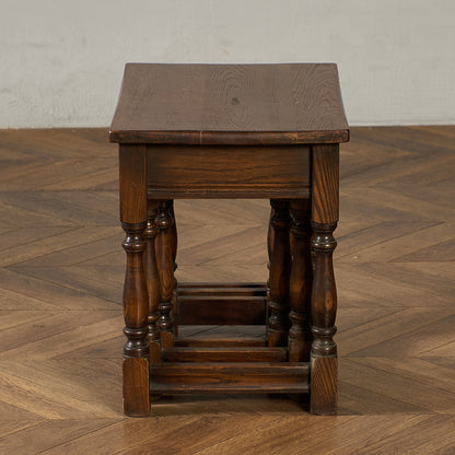 英国 クラシック オーク材 ネストテーブル