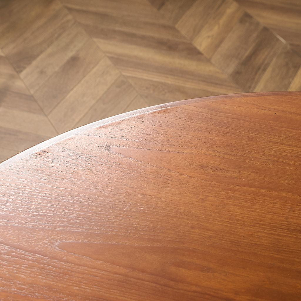 エクステンション ラウンド ダイニングテーブル 天板再塗装済み