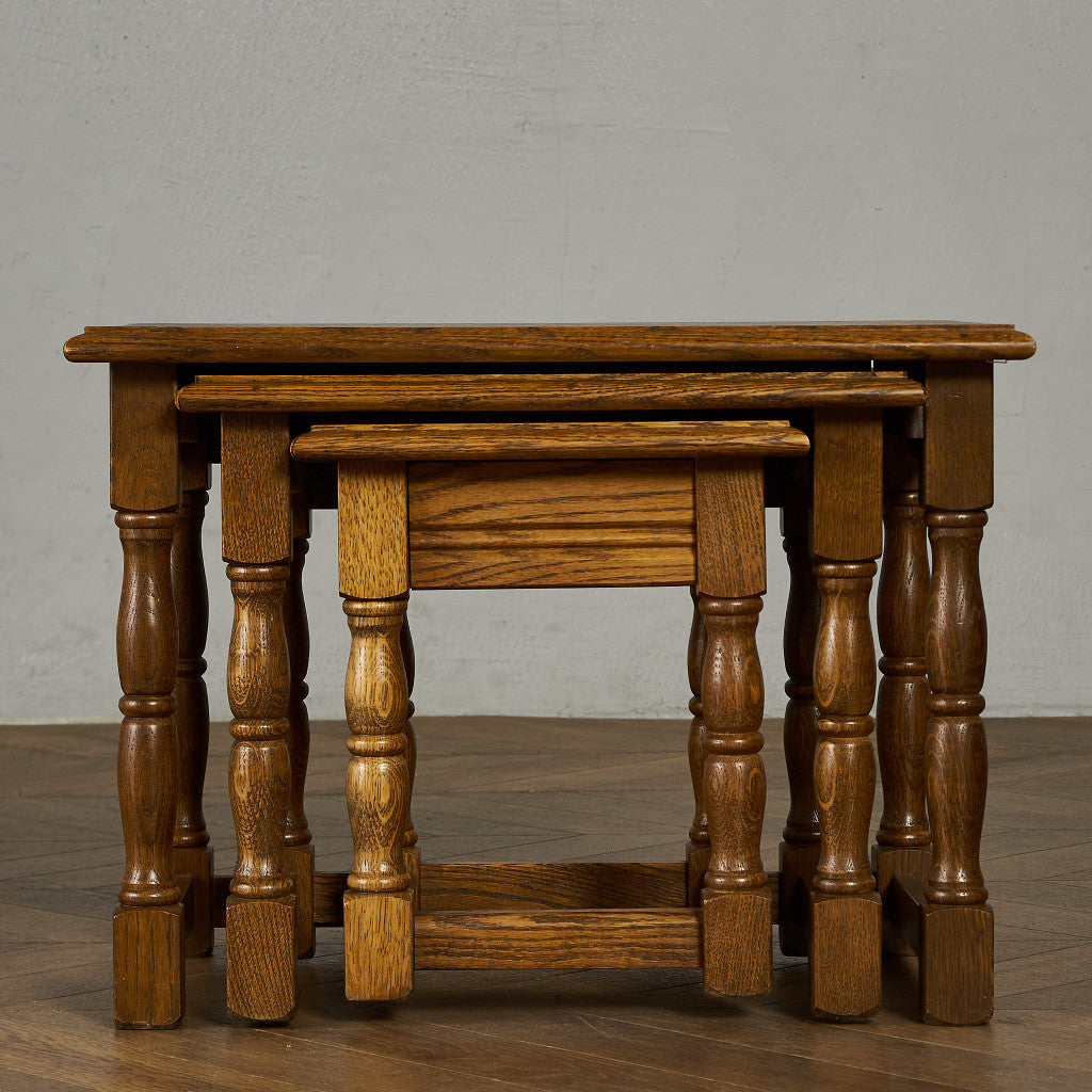 英国 クラシック オーク材 ネストテーブル #89838