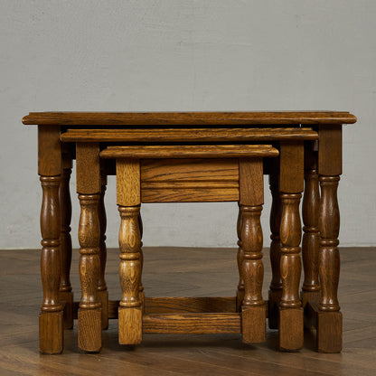 英国 クラシック オーク材 ネストテーブル #89838