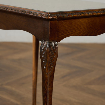 英国 クラシック ガラストップ ネストテーブル