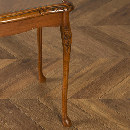 英国 クラシック ガラストップ ネストテーブル #95562