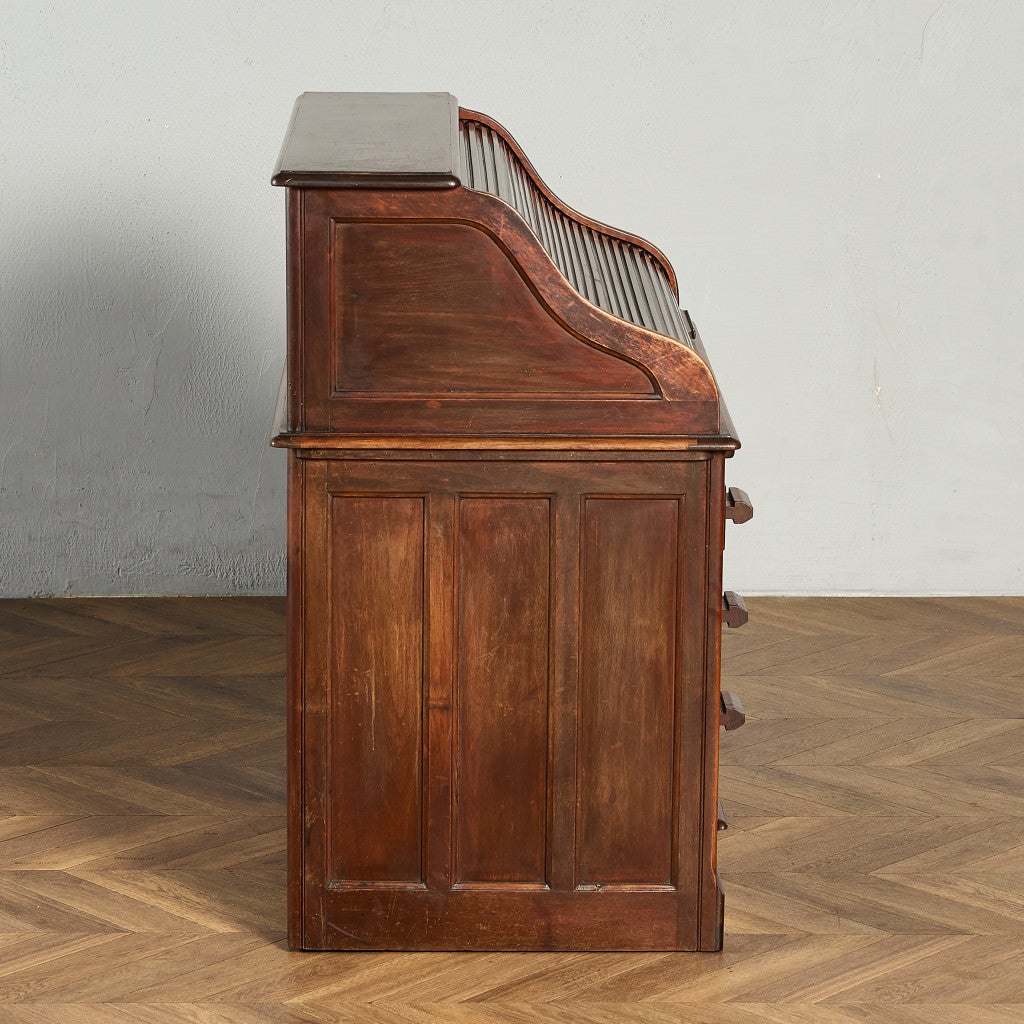 英国 アンティーク 蛇腹式 ロールトップ デスク #98632 – camori
