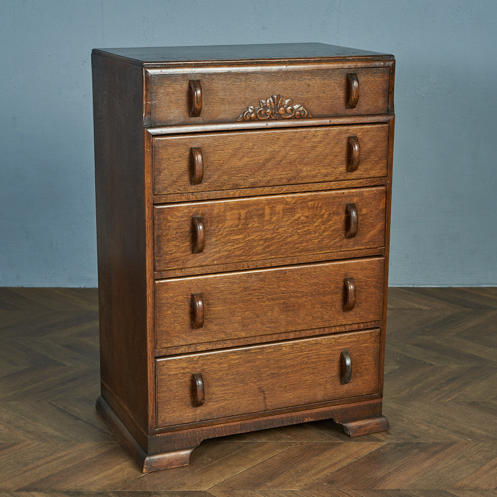 英国 アンティーク 5段 チェスト #84056