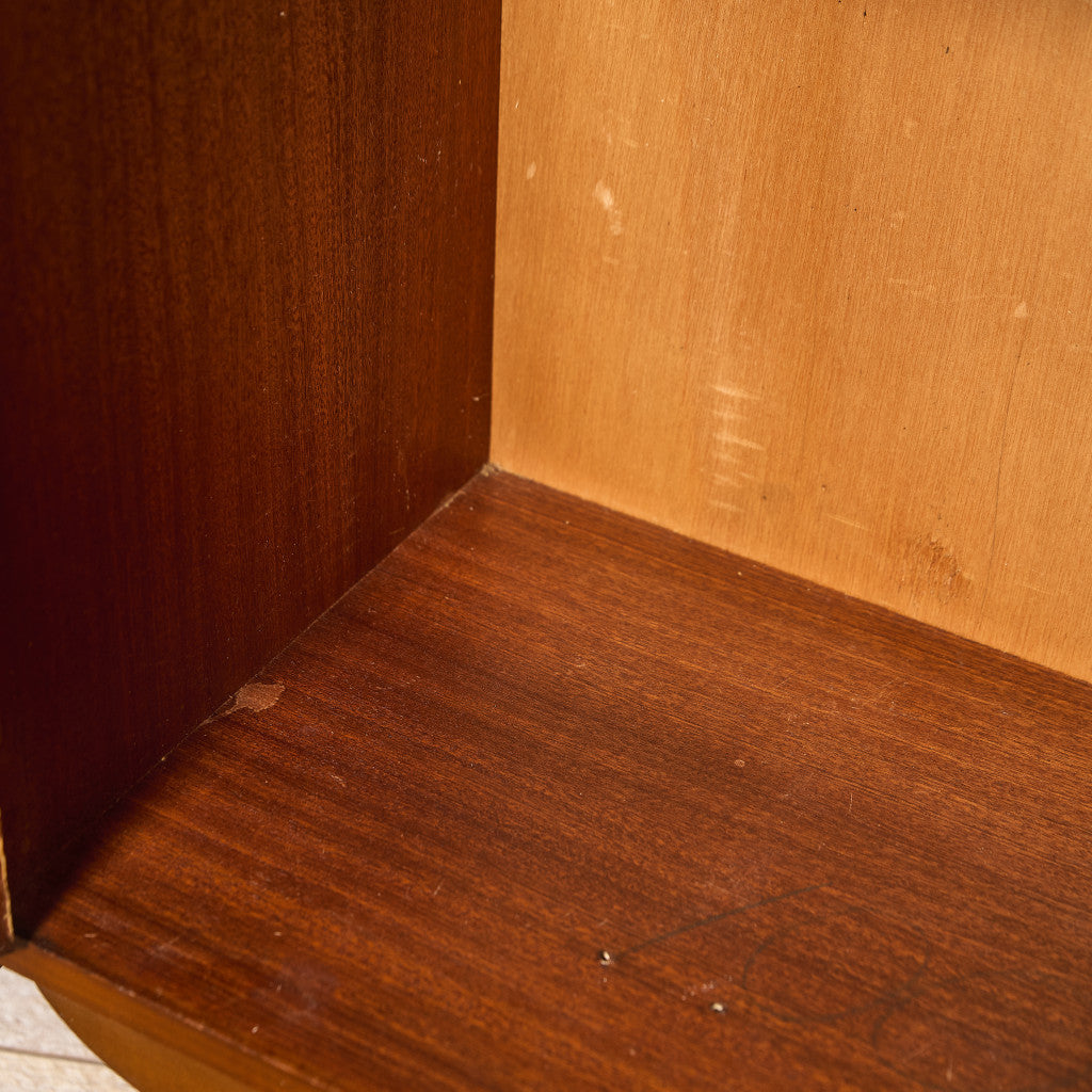 英国 ヴィンテージ ナロー ガラス ブックケース