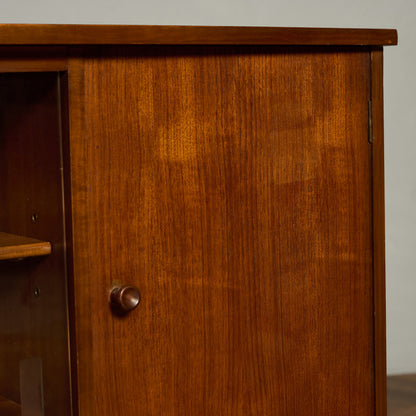 英国 ヴィンテージ ナロー ガラス ブックケース