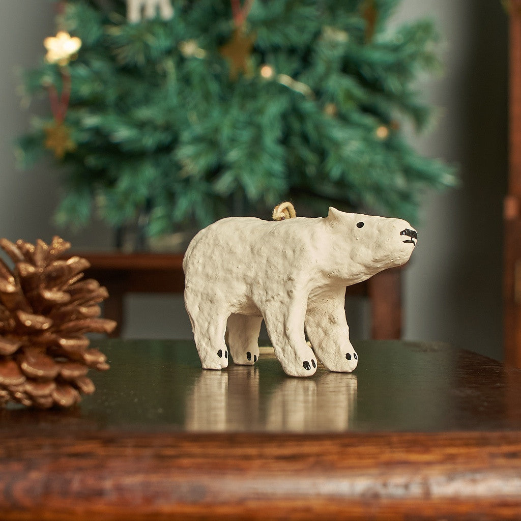 ペーパーマッシュオーナメント / シロクマ