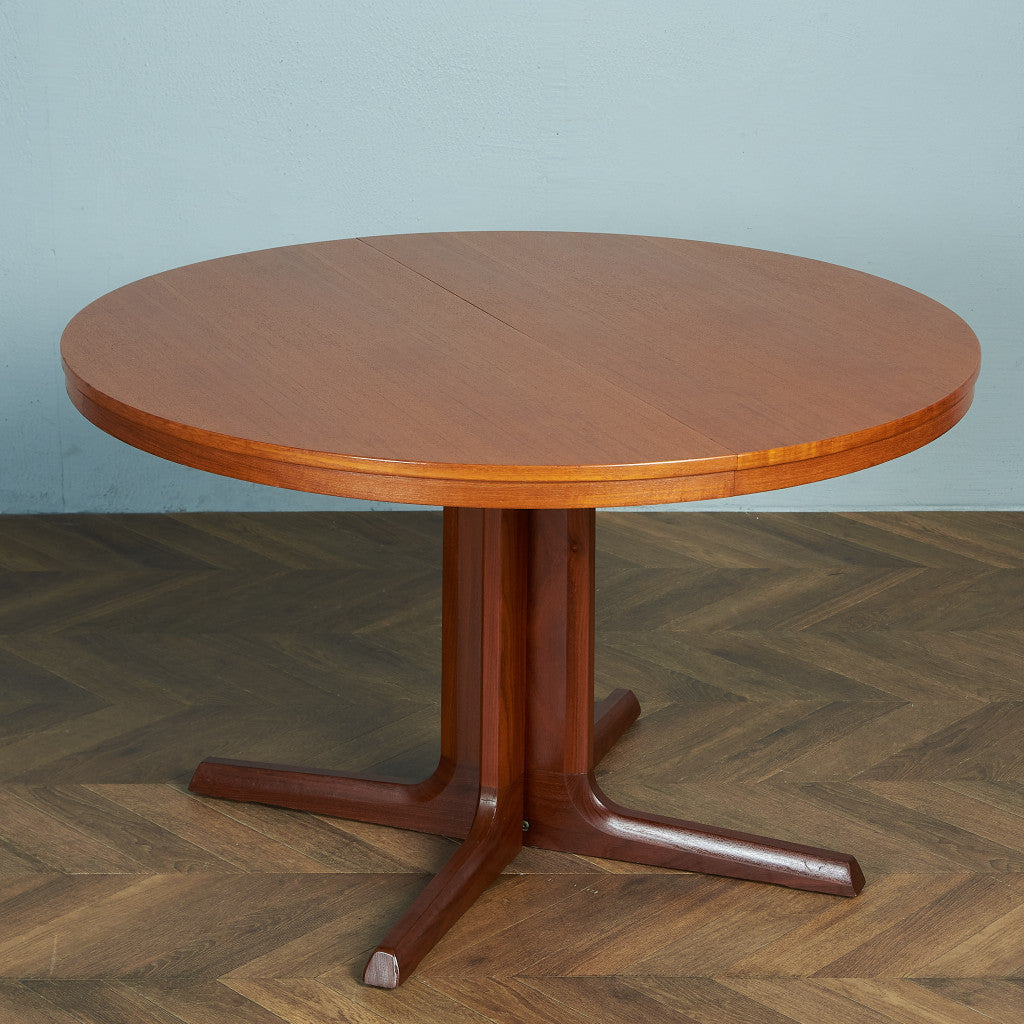 デンマーク ヴィンテージ ラウンドエクステンションテーブル(301) ※脚