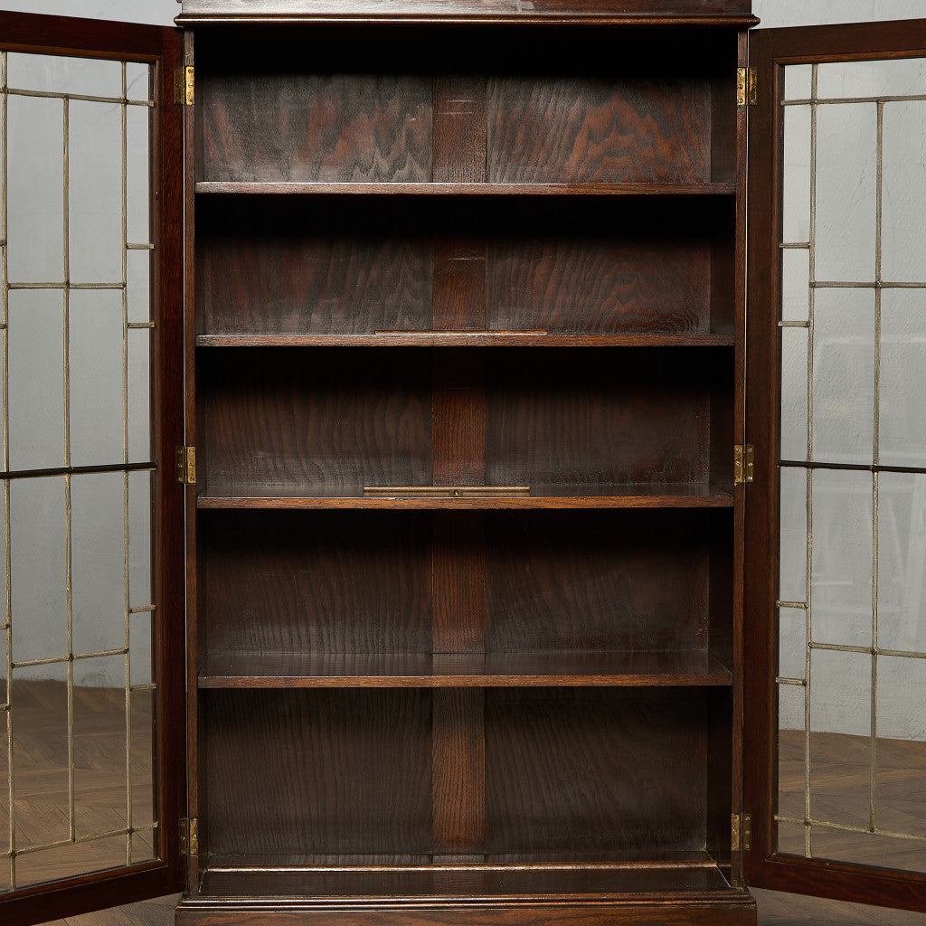 英国 クラシック オーク材 ブックケース 食器棚