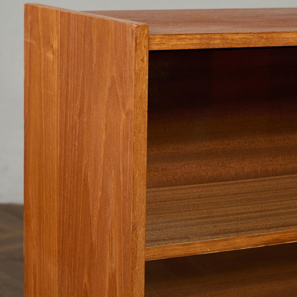 英国 ヴィンテージ ナロー ガラス ブックケース 食器棚