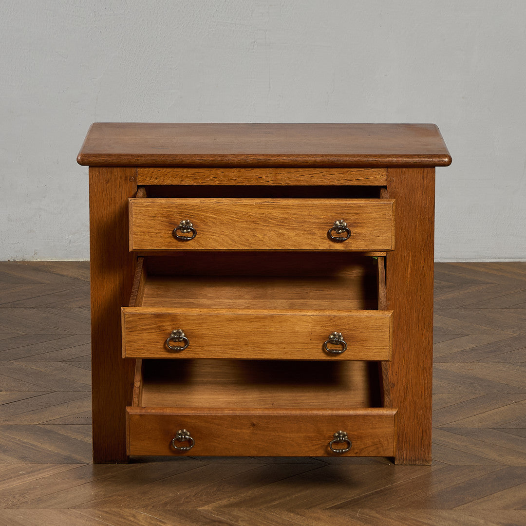 英国 クラシック オーク材 3段 チェスト