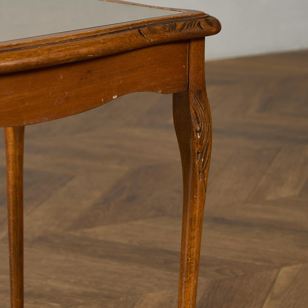 英国 クラシック ガラストップ ネストテーブル #95562