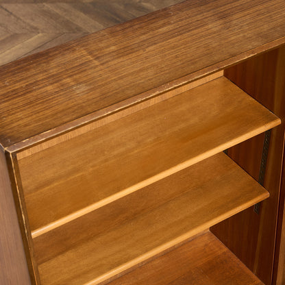 ヴィンテージ ナロー ガラスキャビネット ブックケース