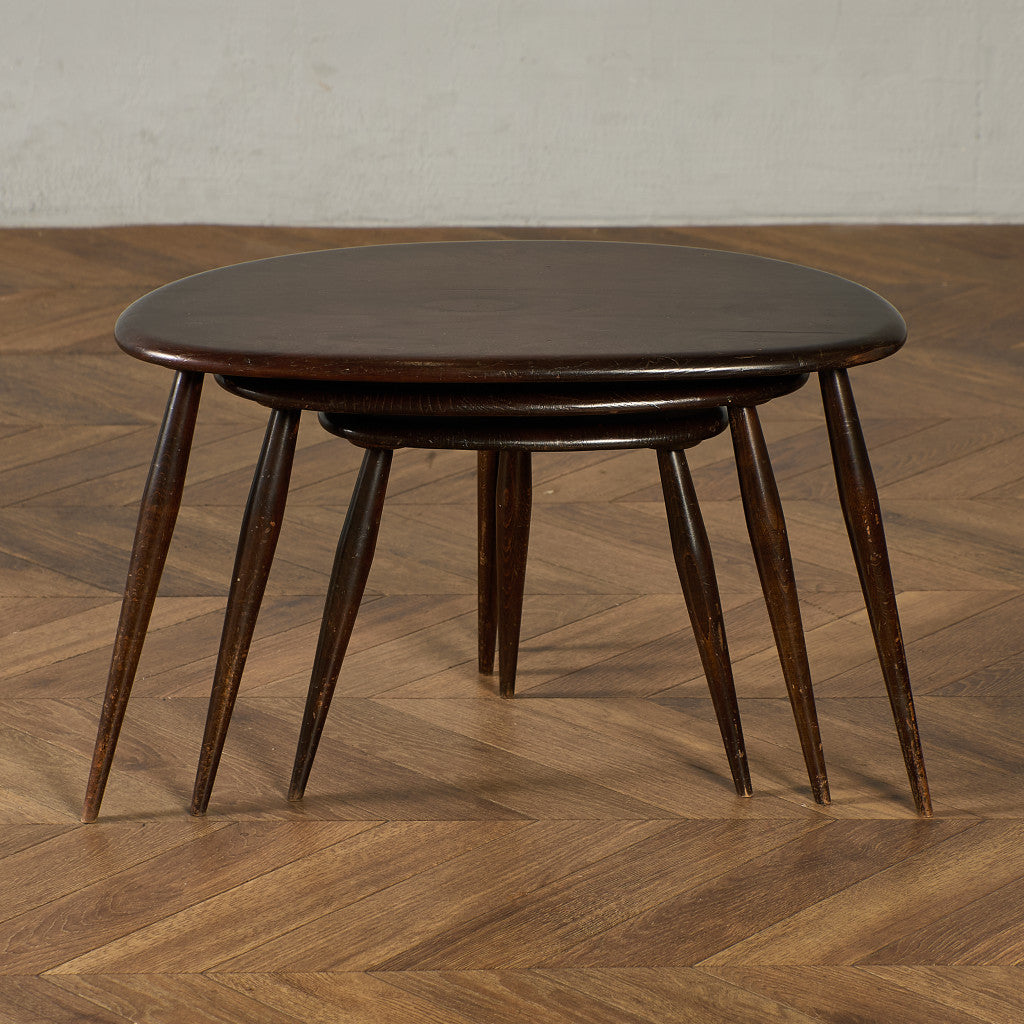 アーコール ERCOL ヴィンテージ ネストテーブル ぺブルテーブル ブルー