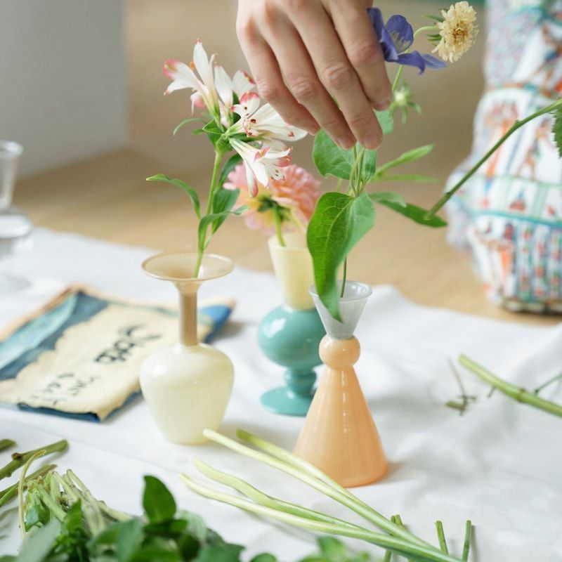 MINI VASE TWO TONE / Brown×Beige