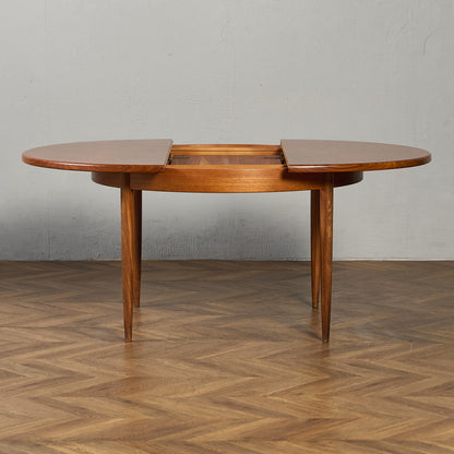 エクステンション ラウンド ダイニングテーブル 天板再塗装済み