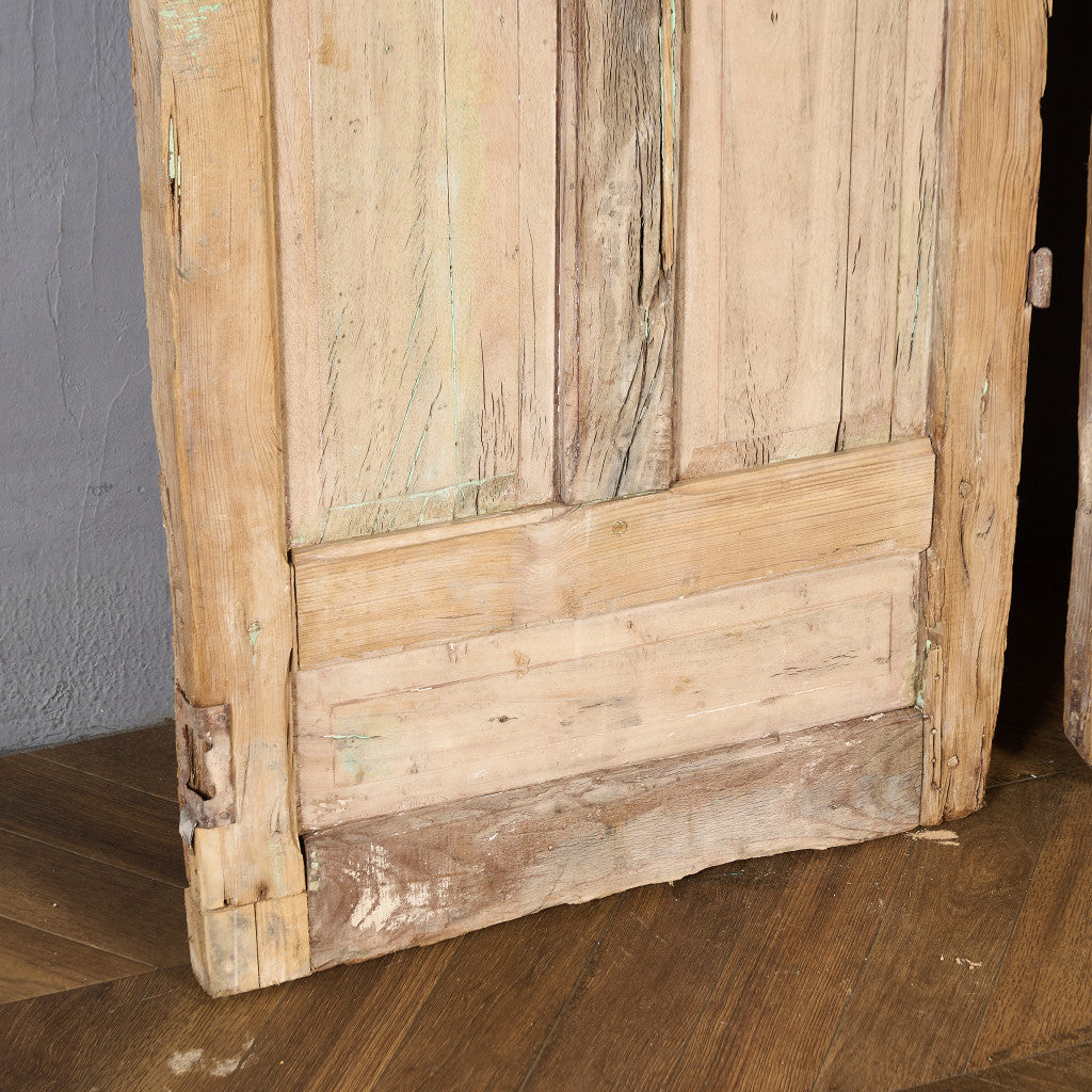 英国 アンティーク 両開き 鉄格子 ウッド ドア 2点セット