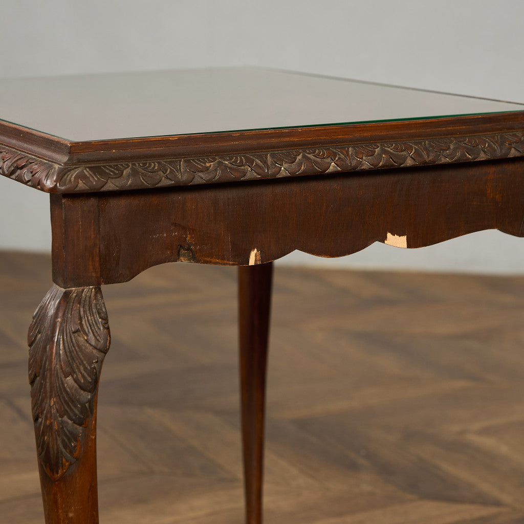 英国 クラシック ガラストップ ネストテーブル