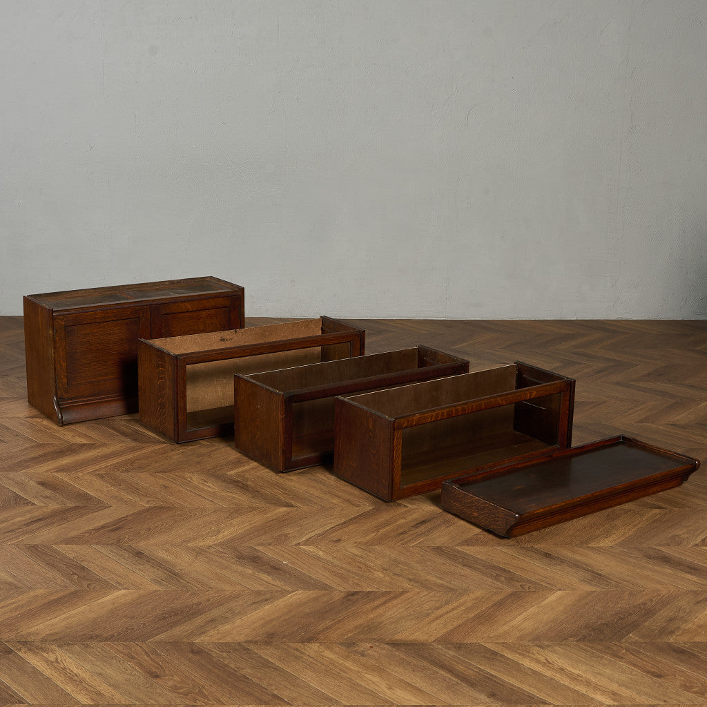 英国 アンティーク スタッキングブックケース 食器棚