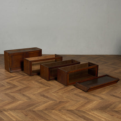 英国 アンティーク スタッキングブックケース 食器棚