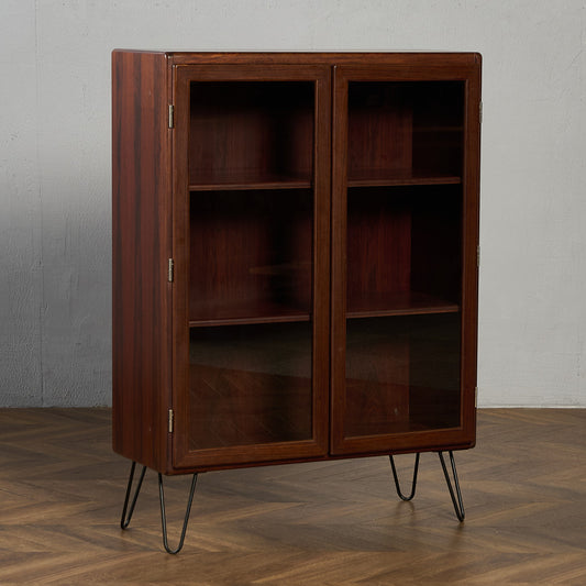 デンマーク ヴィンテージ ブックケース カスタム アイアンヘアピンレッグ