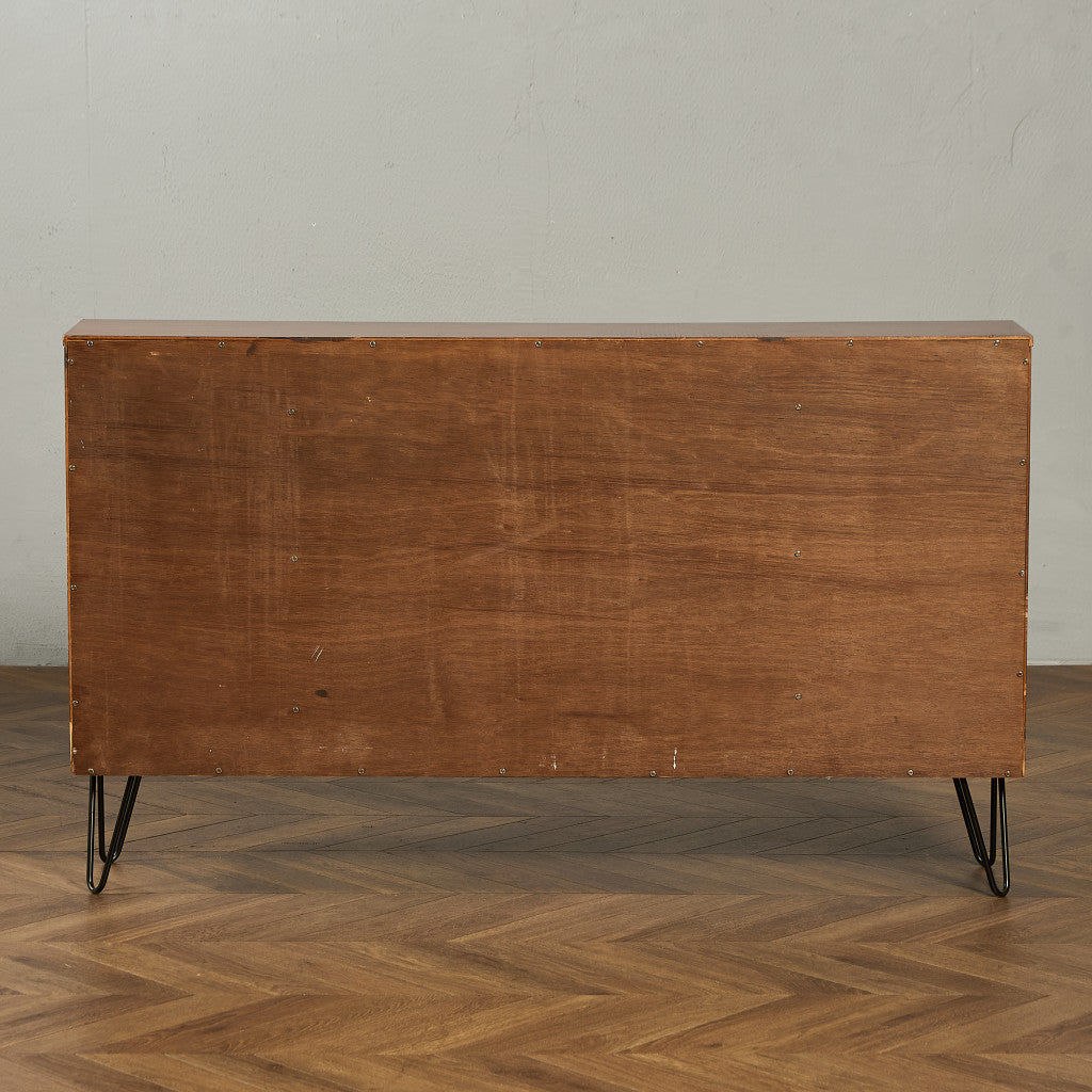 ヴィンテージ ガラスブックケース カスタム アイアン ヘアピンレッグ