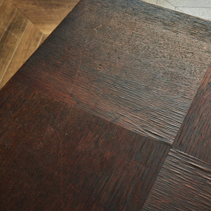 英国ヴィンテージ パーケットトップ サイドテーブル